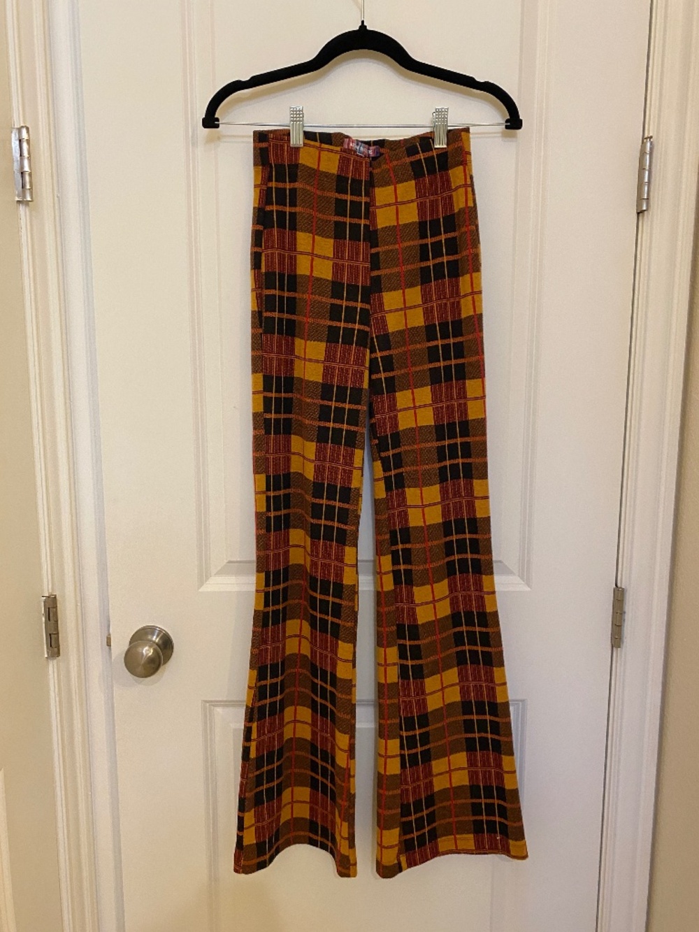 2 (Two pairs)- Urban Outfitters Bryn Plaid Pull On Stretch Flare Pants S